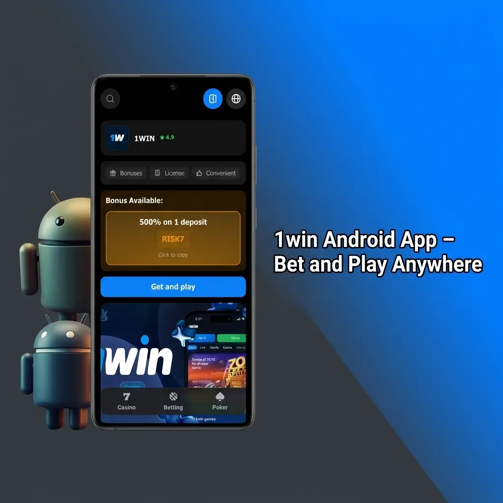 1win Android app interface showing sports betting and casino games accessible on mobile from any location