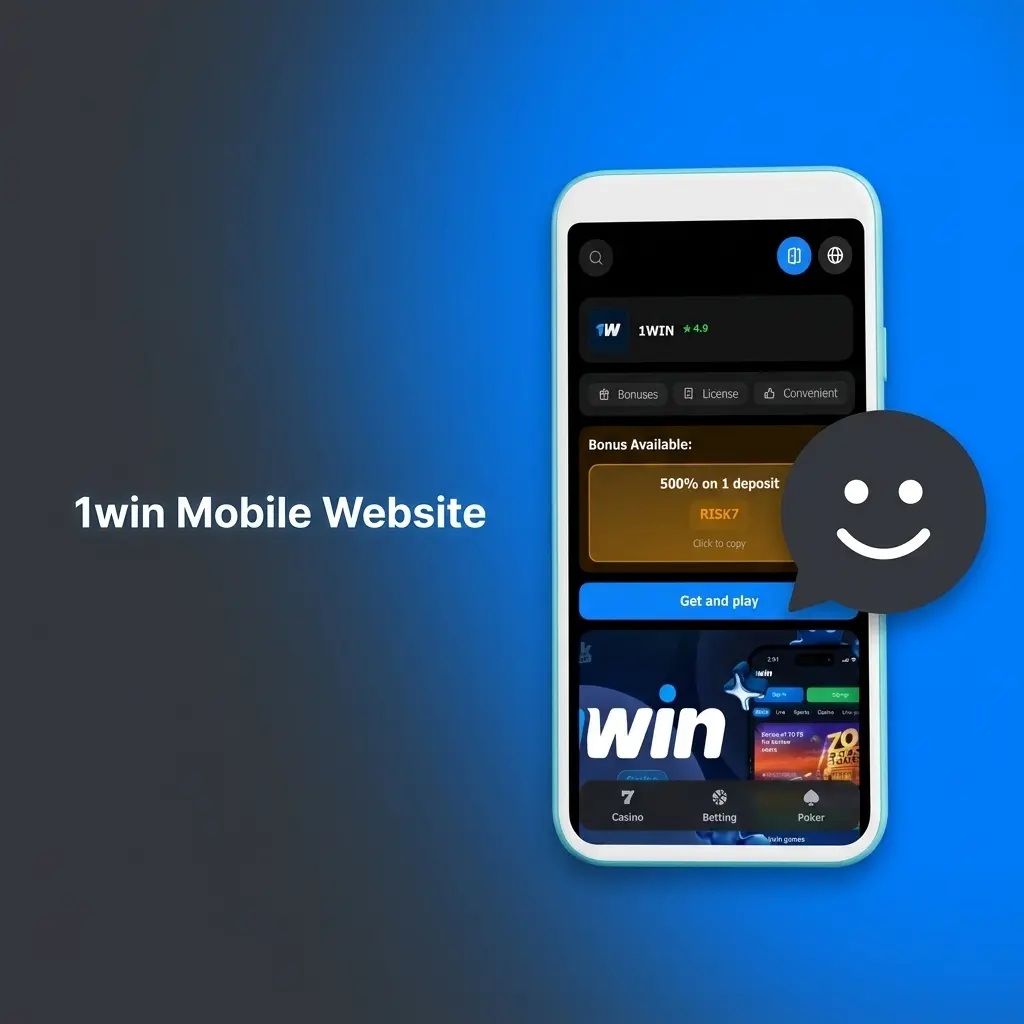 1win mobile website interface on smartphone showing sports betting and casino features optimised for Indian mobile browsers
