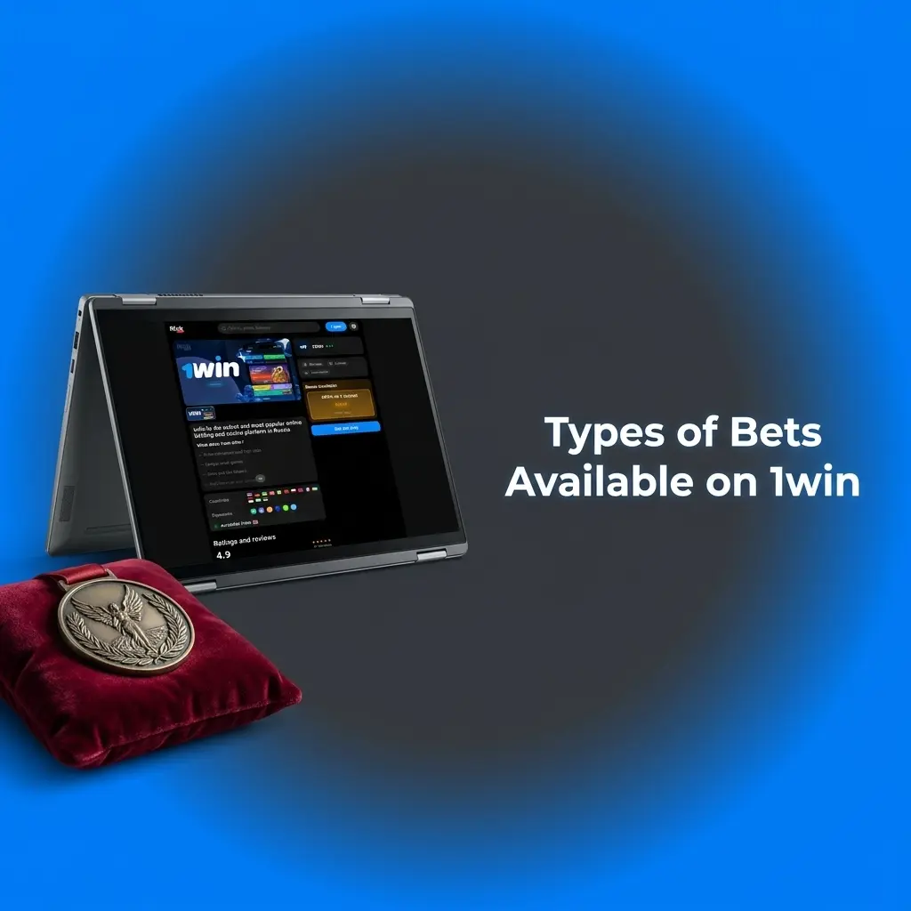Diagram showing types of bets on 1win including Single, Express Accumulator and System bets explained