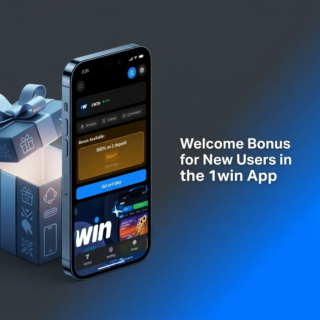 1win app welcome bonus for new users offering 500% up to 45,000 INR on first deposit with sports or casino options